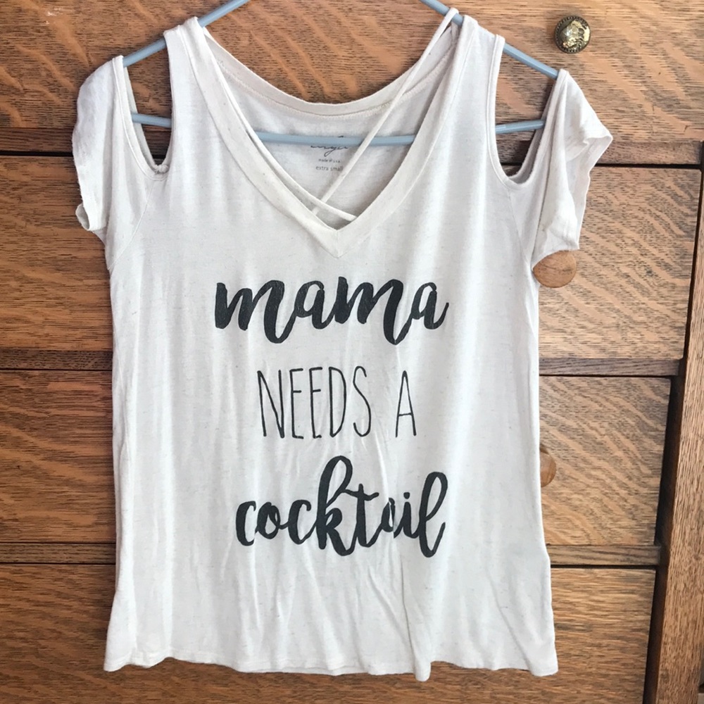 Mama needs a Cocktail cold shoulder tee